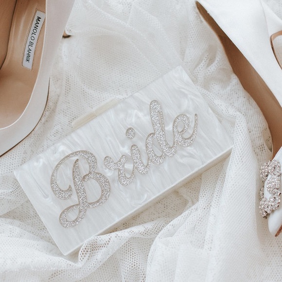 Rae of Light Bride to Be Pearl White Acrylic Handbag - Picture 2 of 7